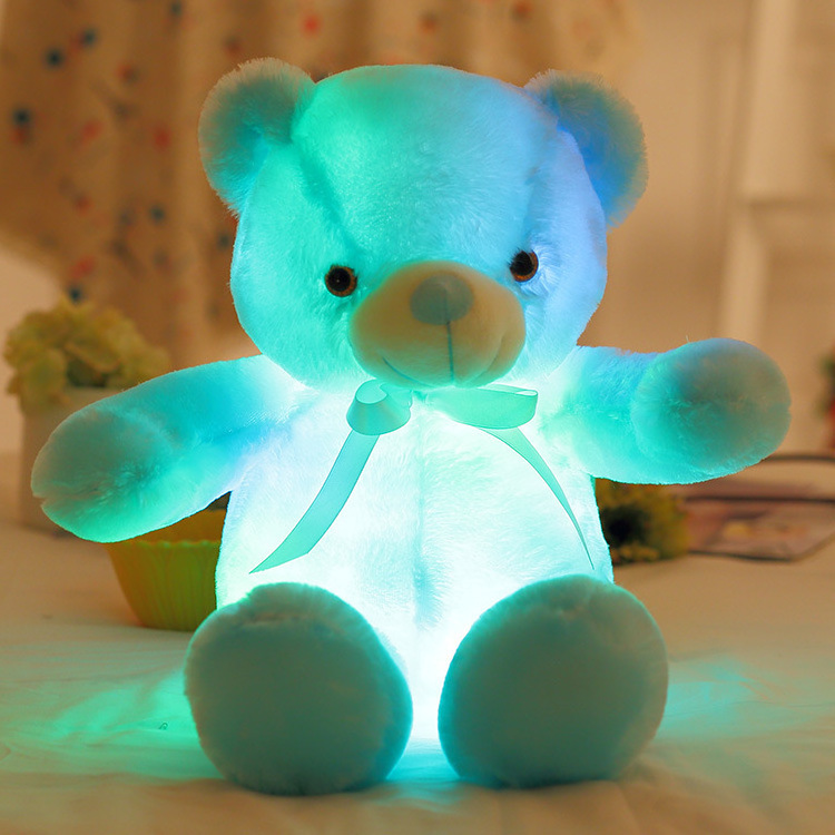 Luminous Creative Light Up Led Teddy Bear Stuffed Animal Plush Toy Colorful Glowing Bow Tie stuffed animals toys dogs