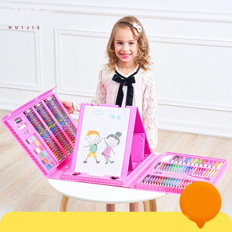 Preschool kids art painting set 176 pieces water color pen Fun and cheap kids drawing toys art supplies for kids painting set L1