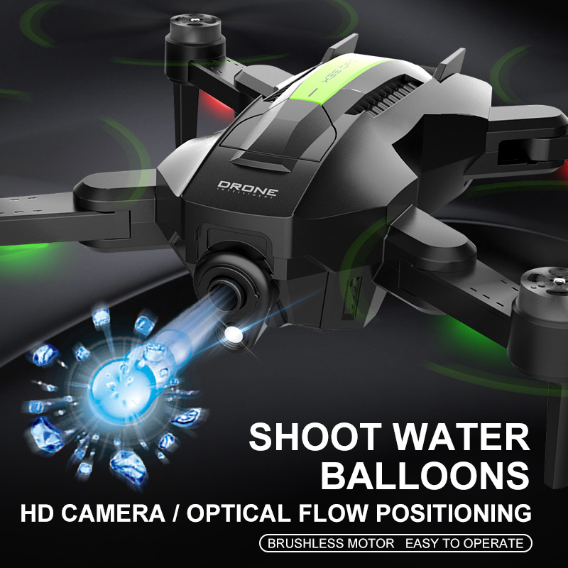 kids beginner drone with camera 4k dual optical flow 100m phone control drone hd aerial fpv drone gel ball launcher toy