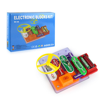 free shipping Children's educational DIY circuit electronic building blocks assembling splicing experimental toys