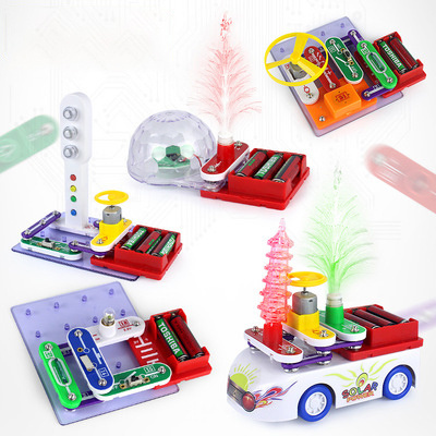 free shipping Children's educational DIY circuit electronic building blocks assembling splicing experimental toys