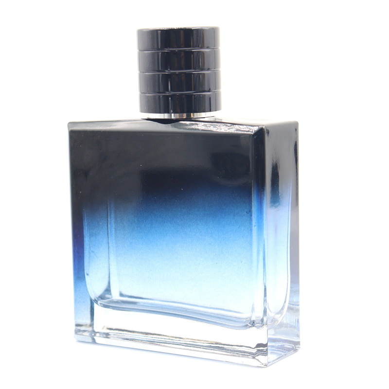 100 ml rectangular dark blue french glass perfume bottle