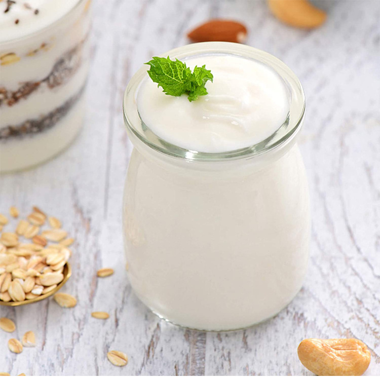 Wholesale Milk Drink Container Pot 100ml Glass Pudding Jar Yogurt Glass Jar 5oz With Cork Lid