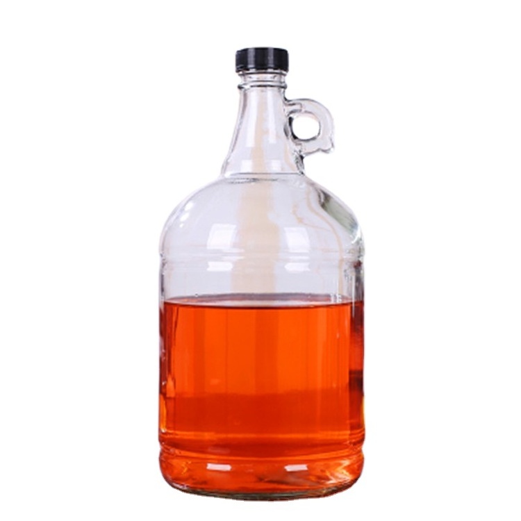 1 Gallon Home-made Round  Glass wine Bottle with Screw Lid Sealed Red Wine Storage Bottle for Beer Beverage Industrial Use