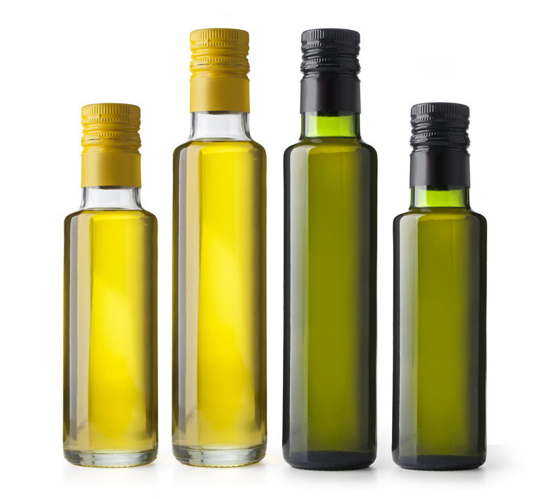 porcelain Bulk Food Grade 250ml 500ml 750ml 1000ml Round Clear Amber Dark Green Marasca Glass Olive Oil Bottle