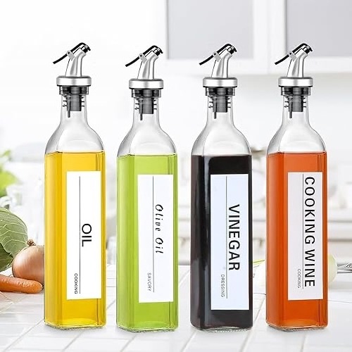 Food Grade Glass 250ml 500ml 750ml 1L Cooking Olive Oil Bottle Empty Square Marasca Olive Oil Glass Bottle with Pour Spout