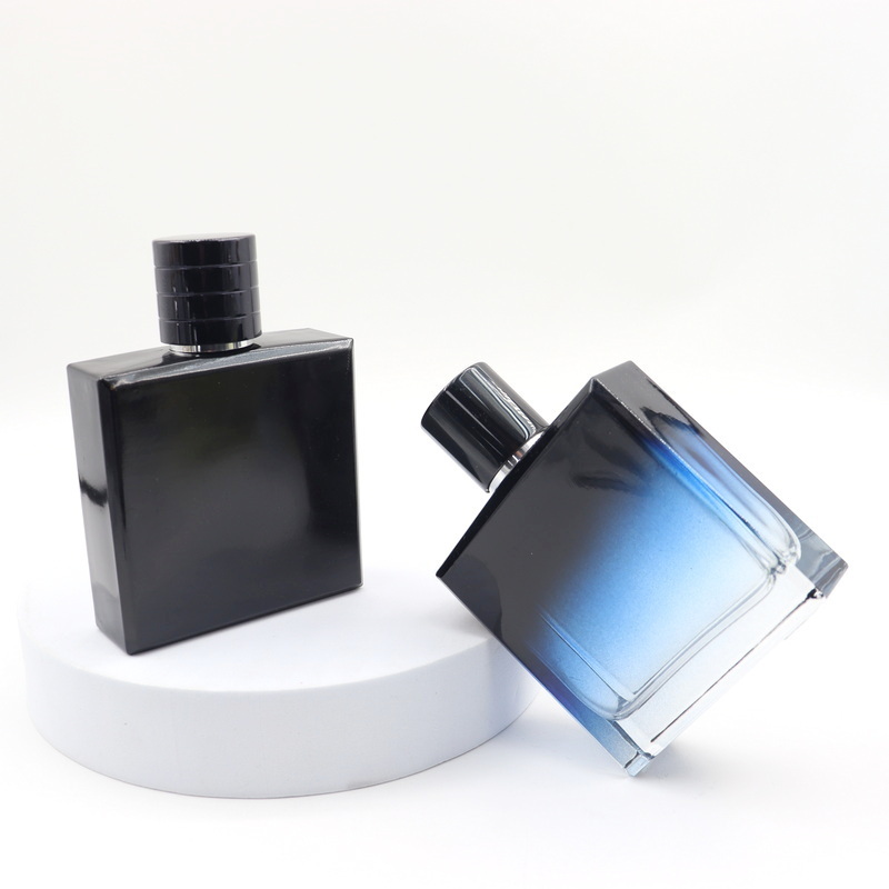 100 ml rectangular dark blue french glass perfume bottle