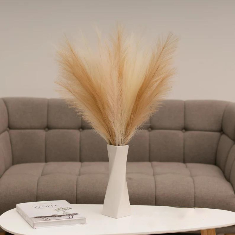 Decorative Flower Fluffy Tall Artificial Pampas Grass For Wedding Centerpieces