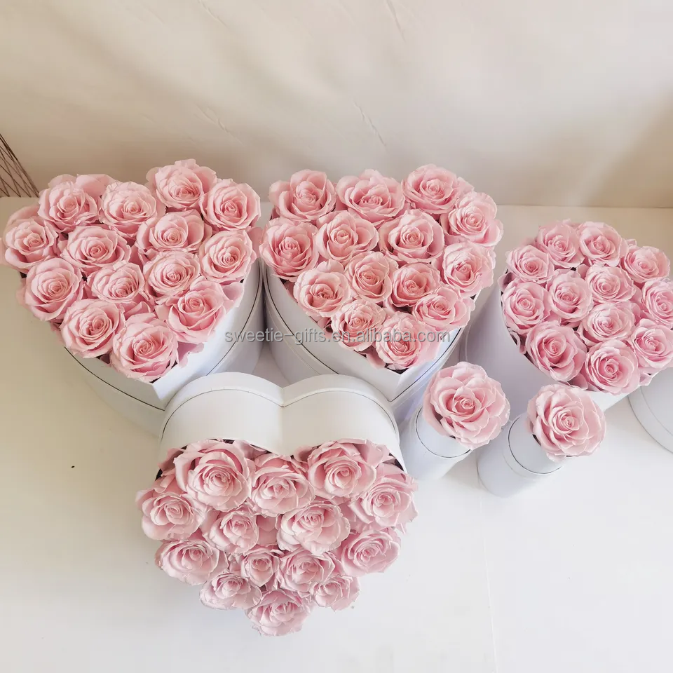 Factory Directly wholesale forever roses immortal rosas eternas preserved eternal flower gift box in Heart Box