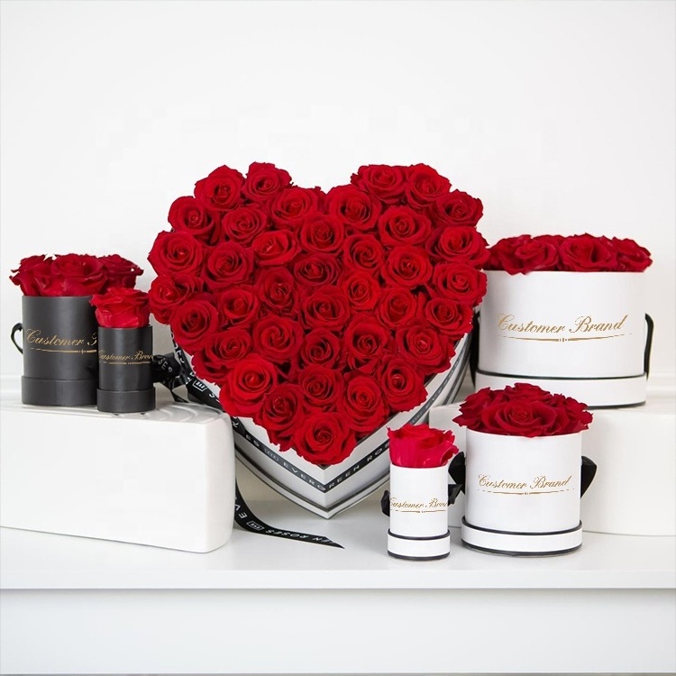 Factory Directly wholesale forever roses immortal rosas eternas preserved eternal flower gift box in Heart Box