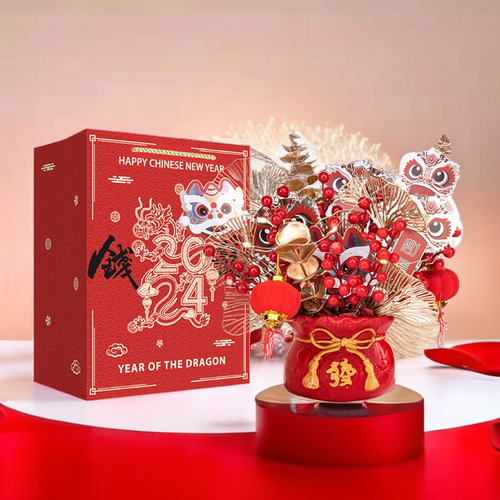 2023 lucky prosperity Chinese new year artificial flower tree for 2023 rabbit lunar new year home decor