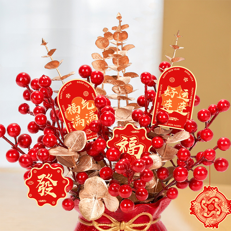 2023 lucky prosperity Chinese new year artificial flower tree for 2023 rabbit lunar new year home decor