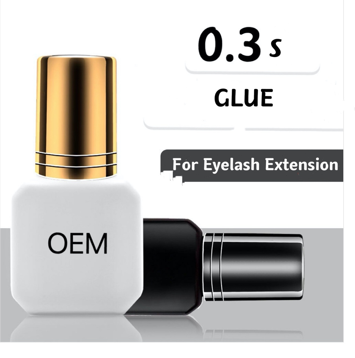 Private Label 0.03 Second Dry 8 Week Retention Eyelash Extensions Glue Clear Black Silver Gold White OEM Time Lashes Color Type