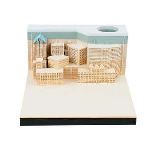 Night City Building Block Shape 3D Memo Pad Custom Logo Funny Tear-Off Cute Sticky Paper Cut Notes Memo Pad