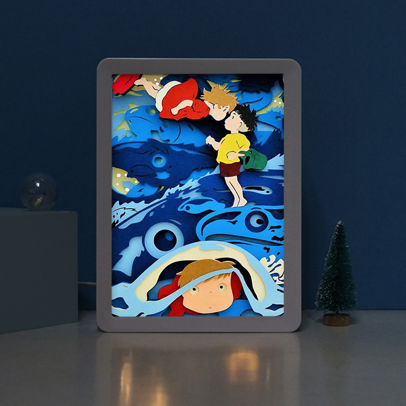 Wholesale Japanese Anime Art Led Lighting Plastic Photo Frame Night Light for Livingroom Bedroom Decor Lamp