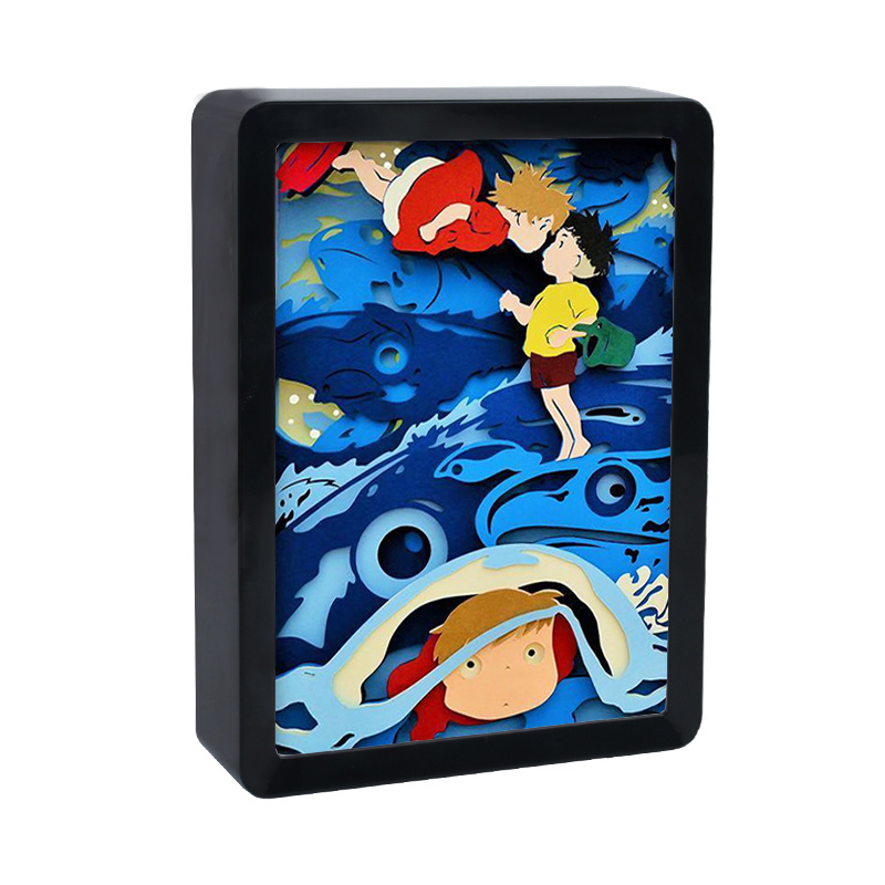 Wholesale Japanese Anime Art Led Lighting Plastic Photo Frame Night Light for Livingroom Bedroom Decor Lamp