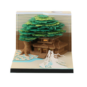 DIY Creative Japan Craft Note Paper Art Building Block 3D Sticky Notes Memo Pads Stickers Creative Tree House Post Notes