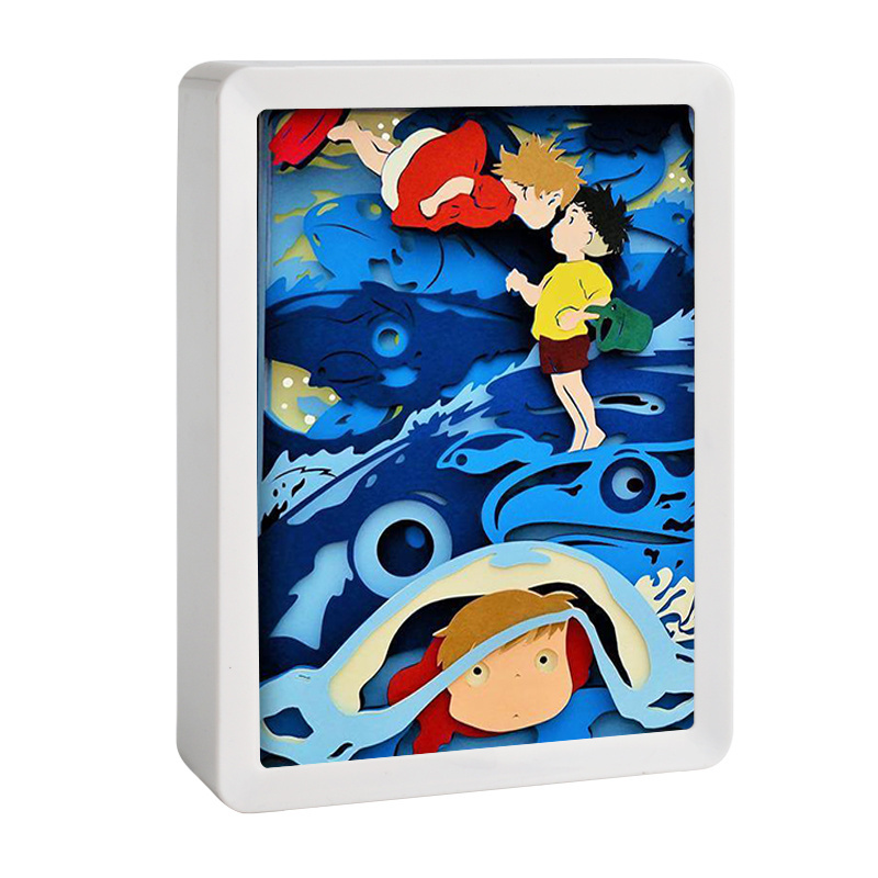 Wholesale Japanese Anime Art Led Lighting Plastic Photo Frame Night Light for Livingroom Bedroom Decor Lamp