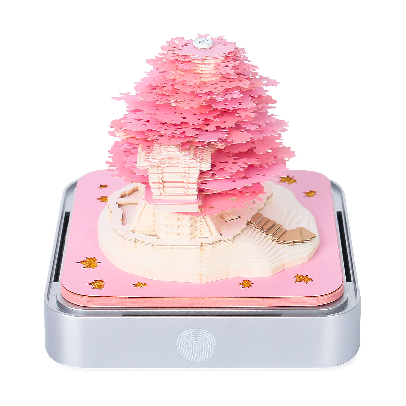 Factory Hot Selling Custom Design 3D Note Pad Block 3D Memo Pad Pink Cherry Blossom Sakura Tree Notes Cube 3D Art Paper Calendar