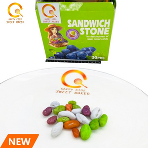 Wholesale 2024 Grape Soft Chewy Candy Grape Sandwich Gummies Grape Purple Snacks Soft Candy Peeling Gummy