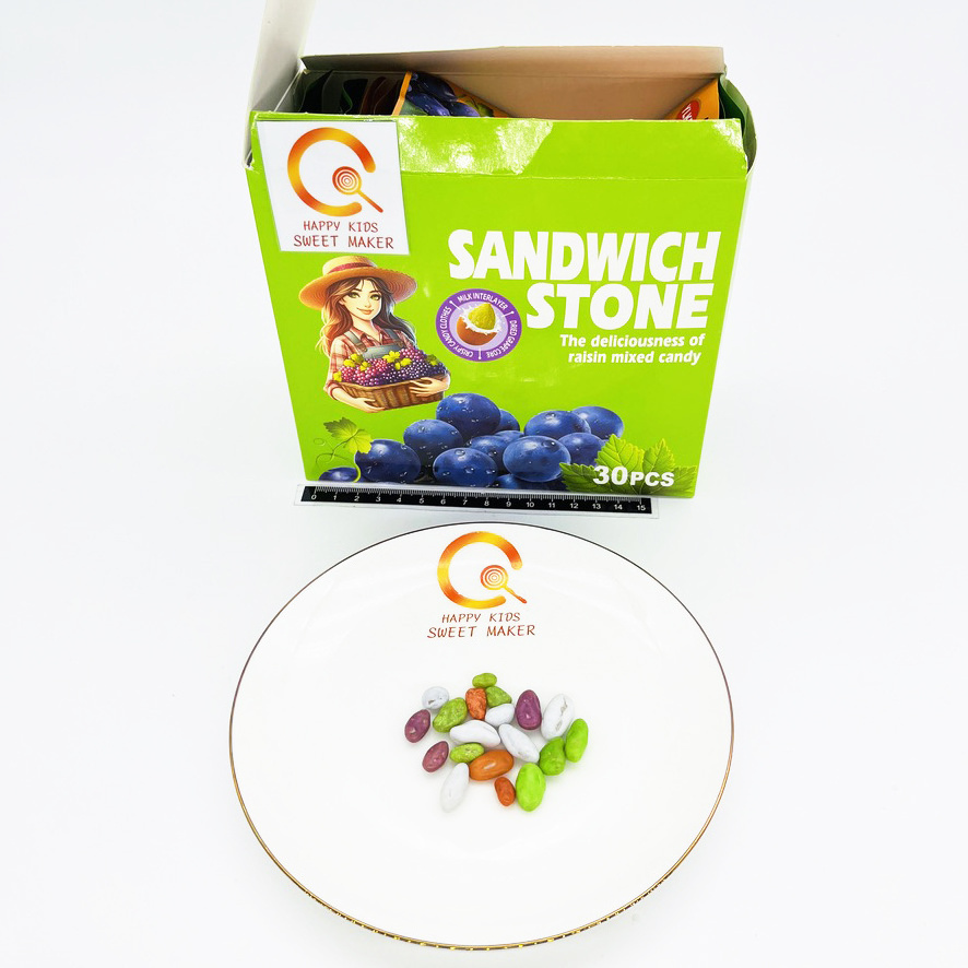 Wholesale 2024 Grape Soft Chewy Candy Grape Sandwich Gummies Grape Purple Snacks Soft Candy Peeling Gummy