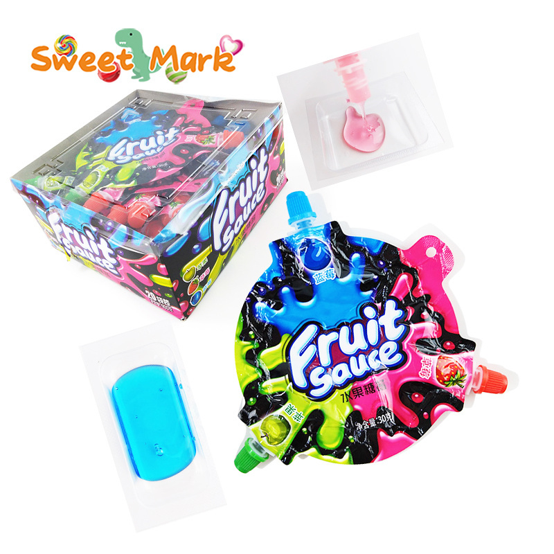 New design candy jam fruity liquid candy natural color jelly