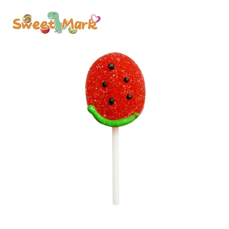 Hot sale pectin lollipop mix fruit shape halal lollipop fruit flavor