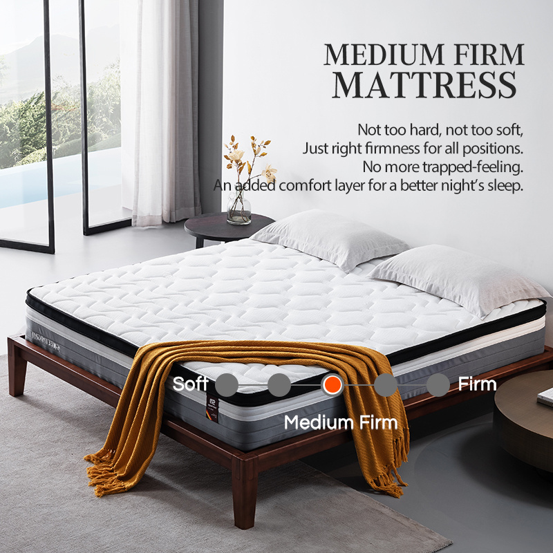 Hotel Luxury Queen King Size Compressed Sleep Twin Bed Hybrid Topper Natural Latex Memory Foam Pocket Spring Mattress