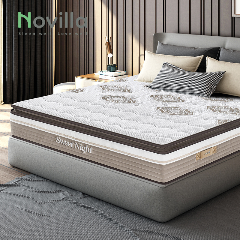 Euro Top Pocket Spring Mattress Latex Gel Memory Foam Hybrid Mattress Queen Size Single Size Luxury Type dream sleep mattress