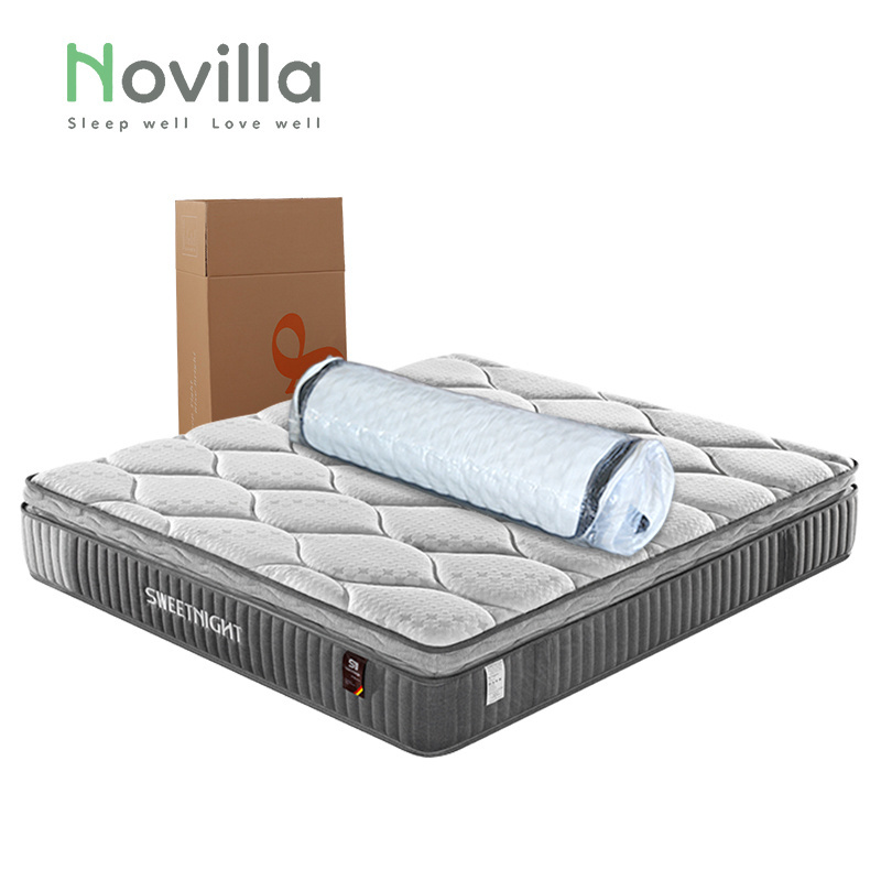 Luxury Grey Super Soft California King Size Mattress Extra Firm Spring Mattress High-Quality Bed Mattress In A Box