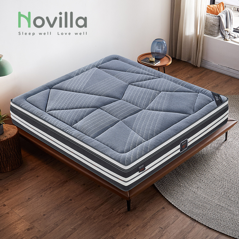 Double Bed King Size Gel Natural Latex Memory Foam Mattress Foldable Roll Up Pocket Spring Mattress in a Box