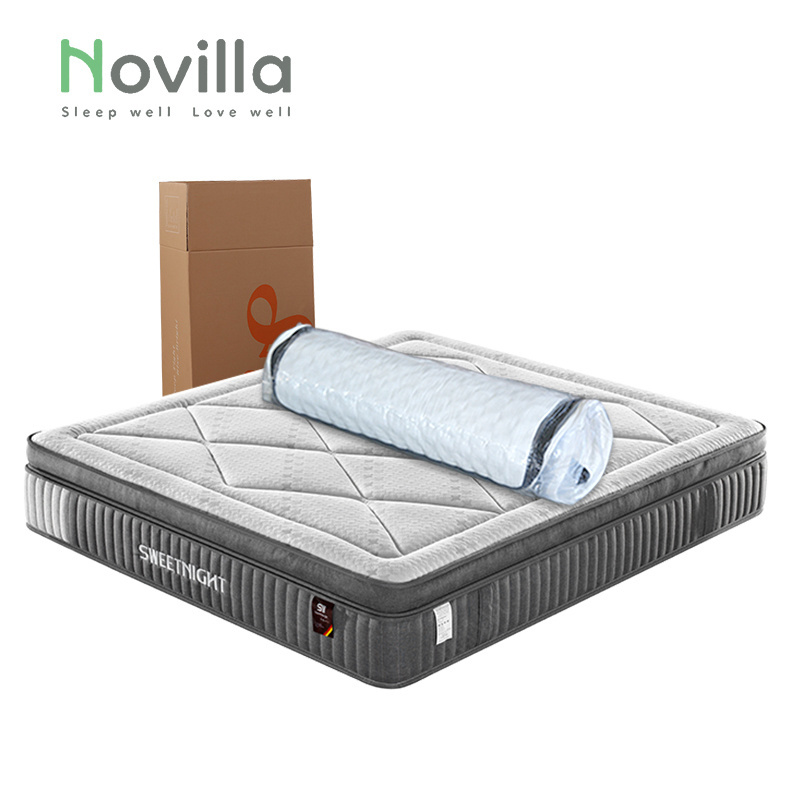 7 Zone 100% Natural Rubber Foam Mattress Cooling Roll Up Latex Mattresses Memory Foan Bonnell Pocket Spring Bed Mattress