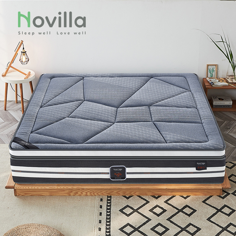 Double Bed King Size Gel Natural Latex Memory Foam Mattress Foldable Roll Up Pocket Spring Mattress in a Box