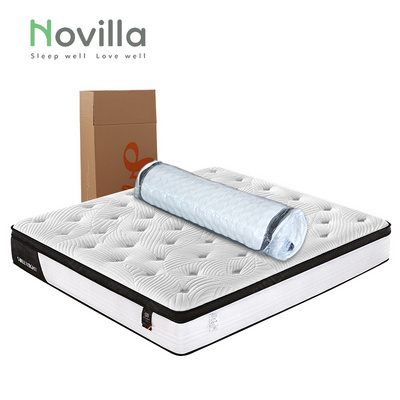 Hotel mattress King Size Gel Memory Foam 7 Zone Pocket Coil Spring Hotel Mattress OEM Customized Natural Latex Mattress colchao