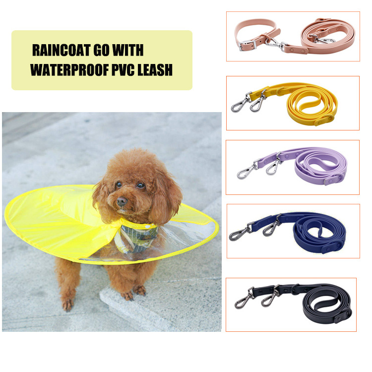 2022 UFO flying poncho samoyed flying sauce Yellow foldable saucer umbrella Transparent Pet Puppy Small dog Raincoat for dog