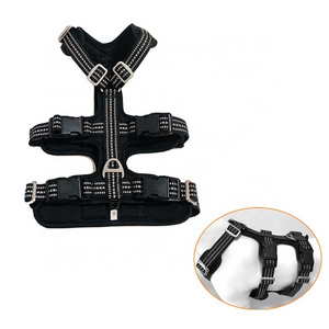 Customized Full Body Outdoor Hunting Double H Shutter Tactical Strong Dog Harness for Medium and Big Dog with Neoprene padded