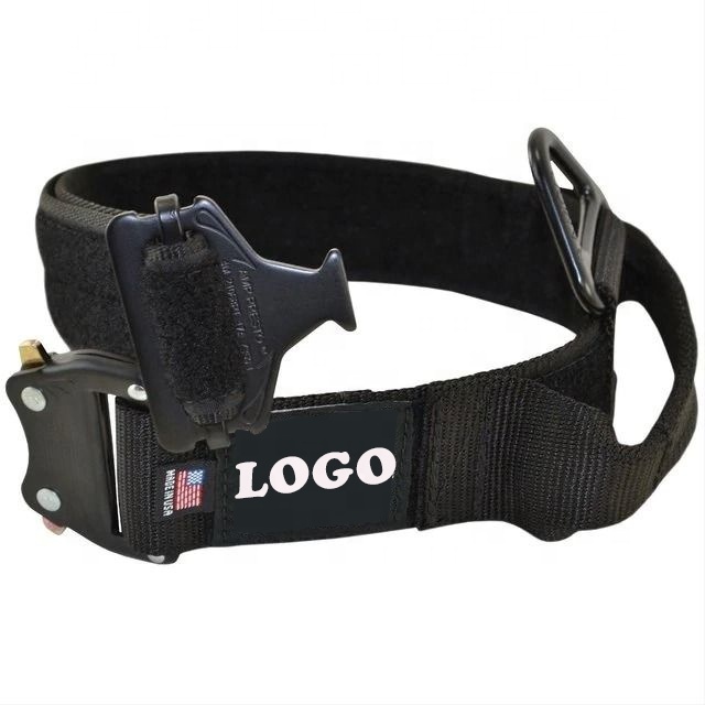 Quick Release metal Buckle Outdoor Adjustable Thick Double Nylon Strap Heavy Duty Camo Dog Training collar for Medium large Dog