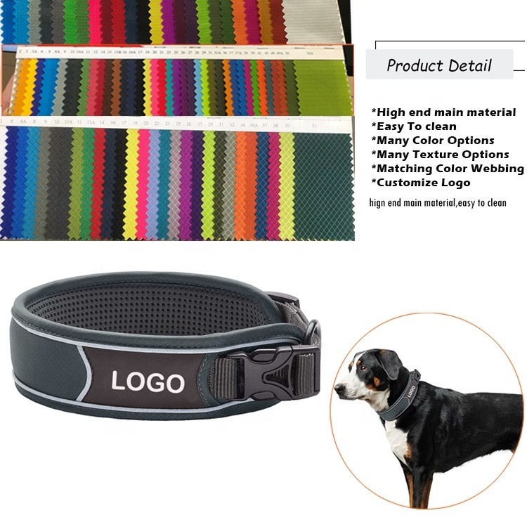 Customized Heavy Duty Reflective Padded Waterproof Training Nylon Tactical UK Manufacturer Dog Collar for Medium Large Pet Dogs