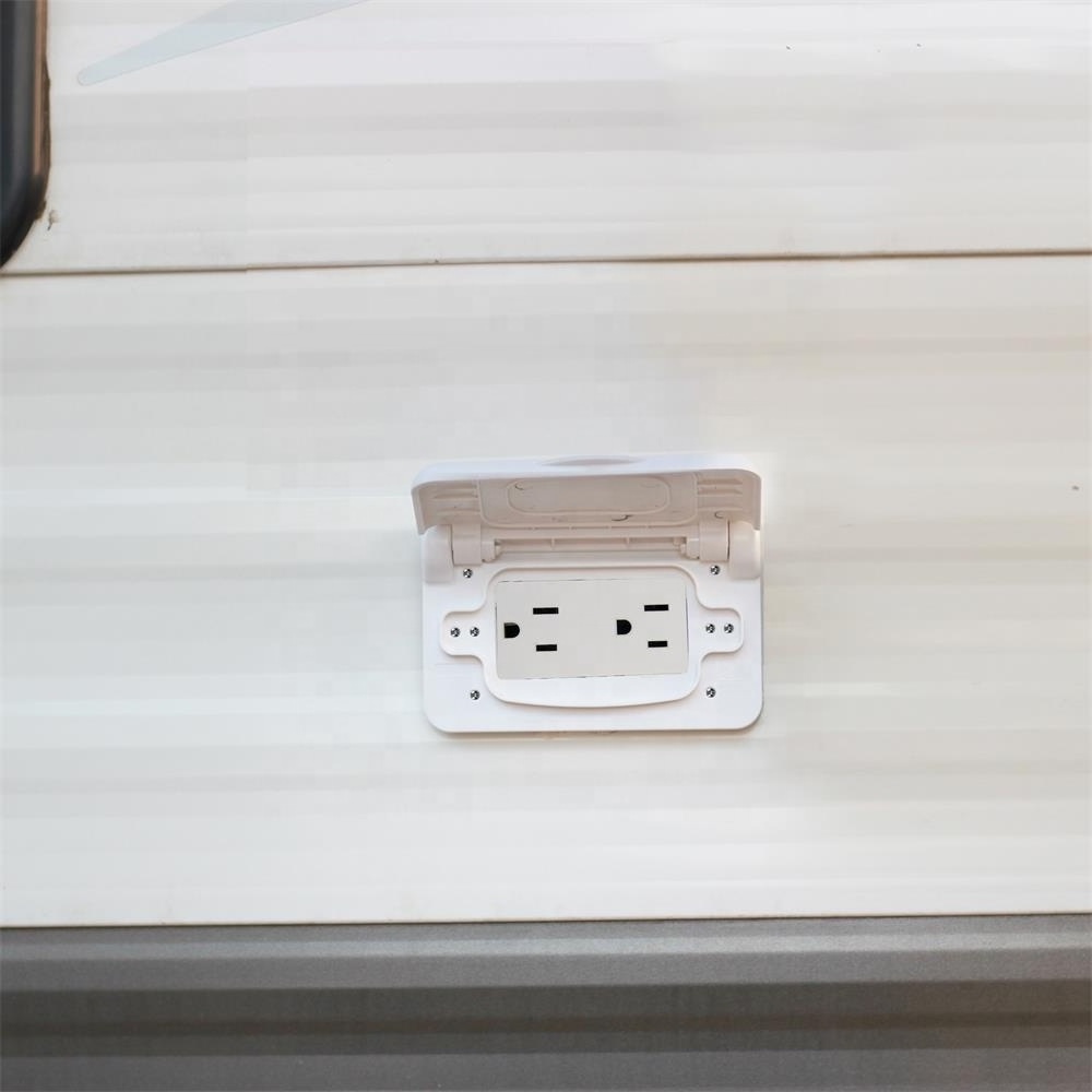 J385 RV Waterproof Outlet Cover with GFCI Receptacle 125V/15amp White with North American Standard for RVs/Campers/Motorhomes