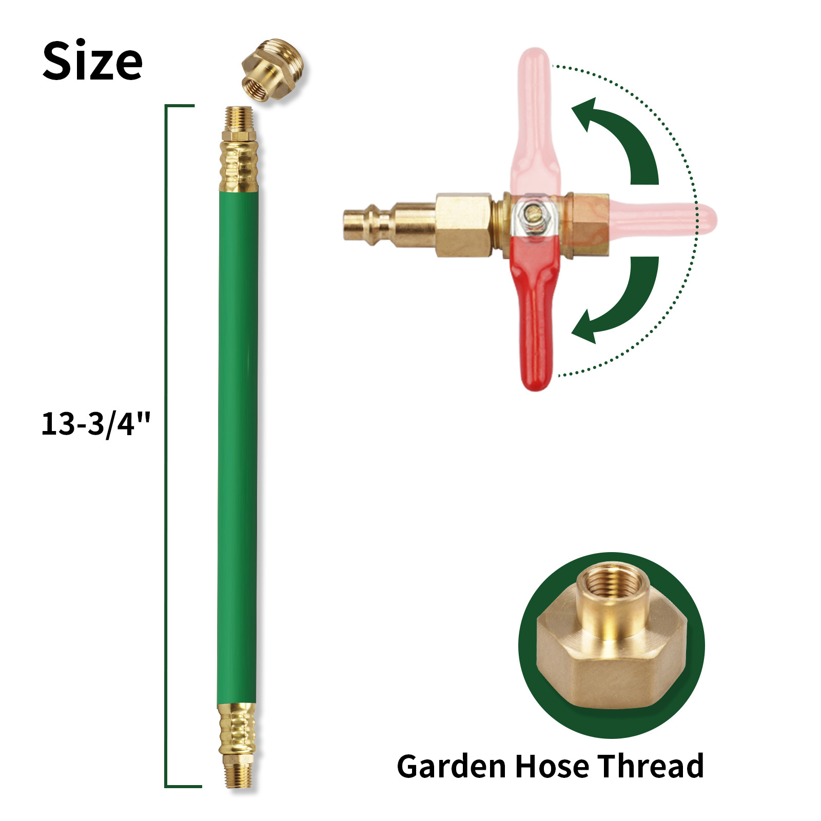 J713 Winterize Blowout Adapter with Shut Off Valve, RV Winterizing Kit for Motorhome, Boat, Camper, Travel Trailer Accessories