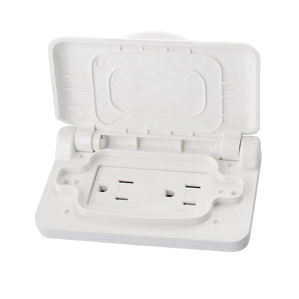 J385 RV Waterproof Outlet Cover with GFCI Receptacle 125V/15amp White with North American Standard for RVs/Campers/Motorhomes