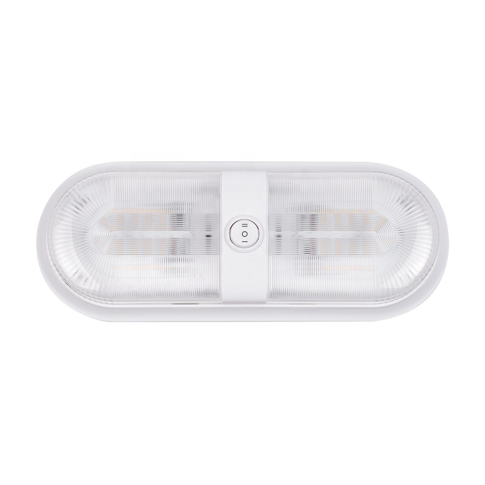 12V Led RV Marine Caravan Ceiling Dome Light RV Interior Lighting for Trailer Camper with Switch, White Doouble