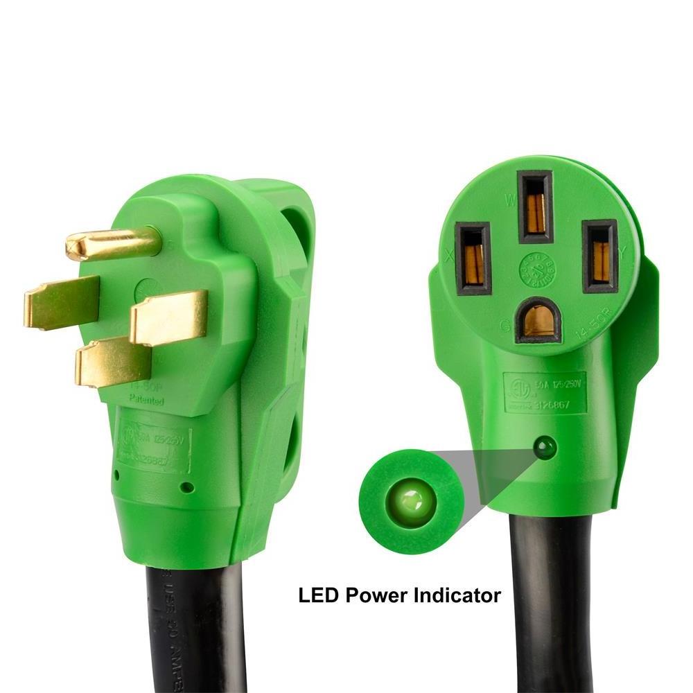 J453 50 Amp 6/3+8/1 STW Power Extension Cord with New HandleWith  Male Plug(14-50P) To Female Connector (14-50R) for RVs/Campers