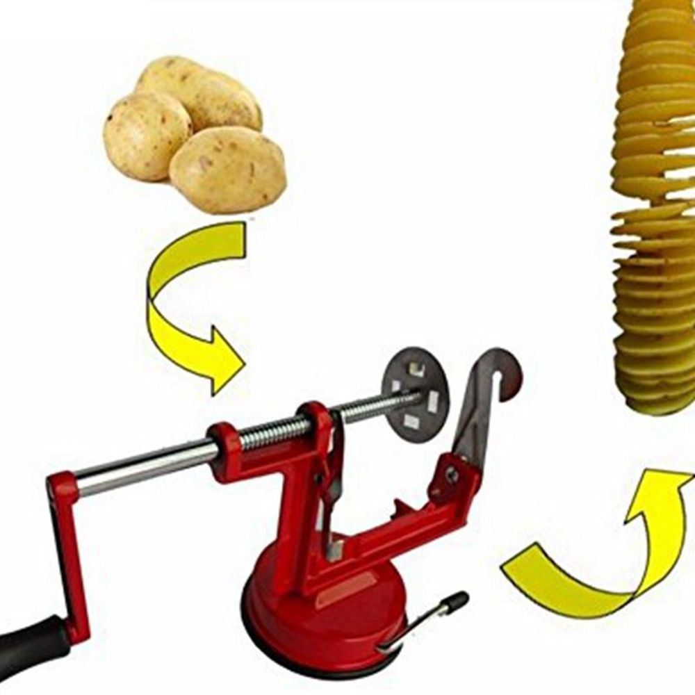 Sweettreats stainless steel manual potato chip machine / Tornado potato slicer strange new home kitchen tool