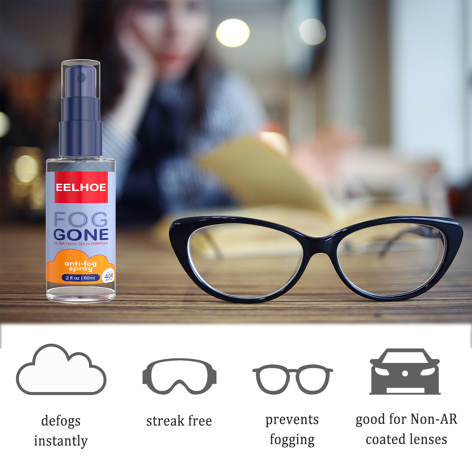 EELHOE Safety Glasses Anti-fog Sustainable Spray Anti Fog Dive Eco-friendly Car Windshield Anti Fog Spray