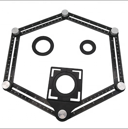 Aluminium alloy Six folding rule Ceramic tile hole locator Mud tile shop floor tiles Glass universal hole punch tool