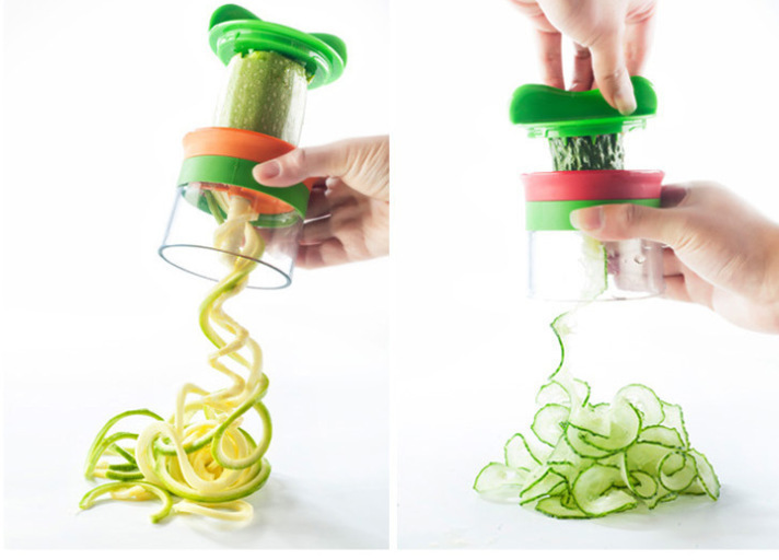 multi-function mandoline slicer kitchen gadgets vegetable spiralizer 3 in 1 mini  shredder adjustable spiral slicer