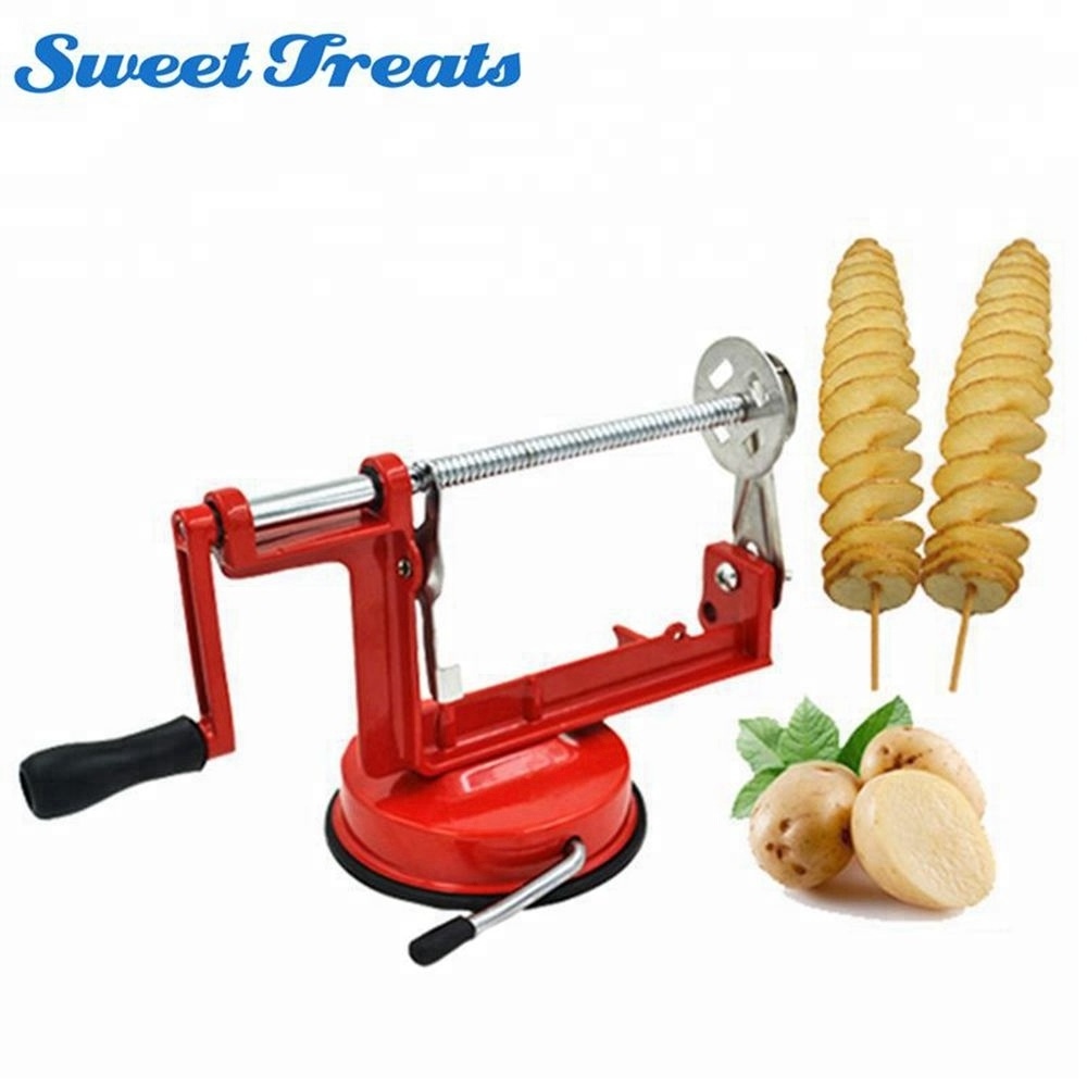 Sweettreats stainless steel manual potato chip machine / Tornado potato slicer strange new home kitchen tool