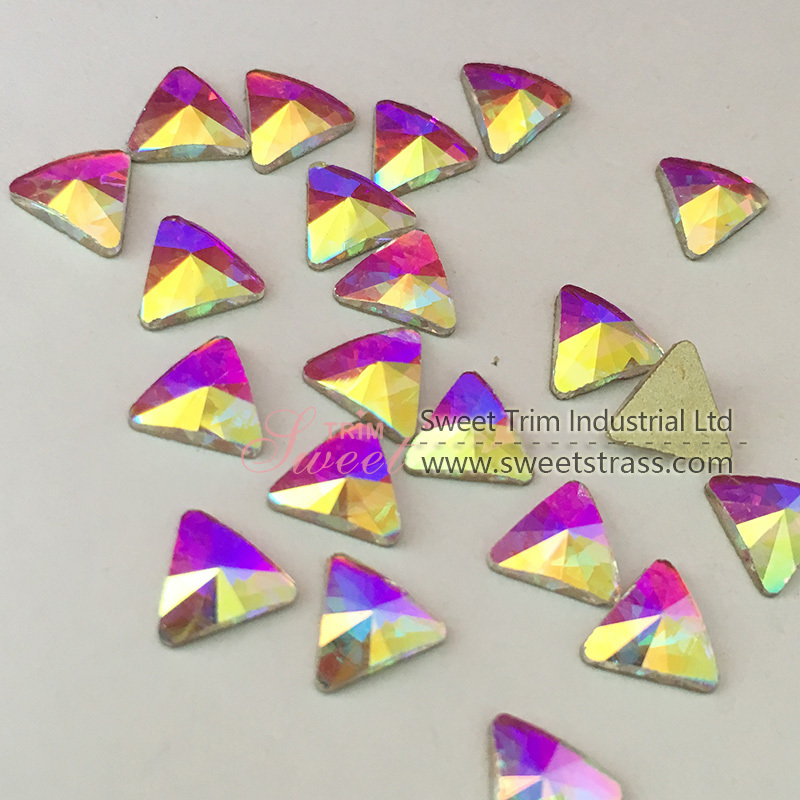 Crystal AB assorted shapes flat back non hot fix glue on rhinestone for nail art decoration