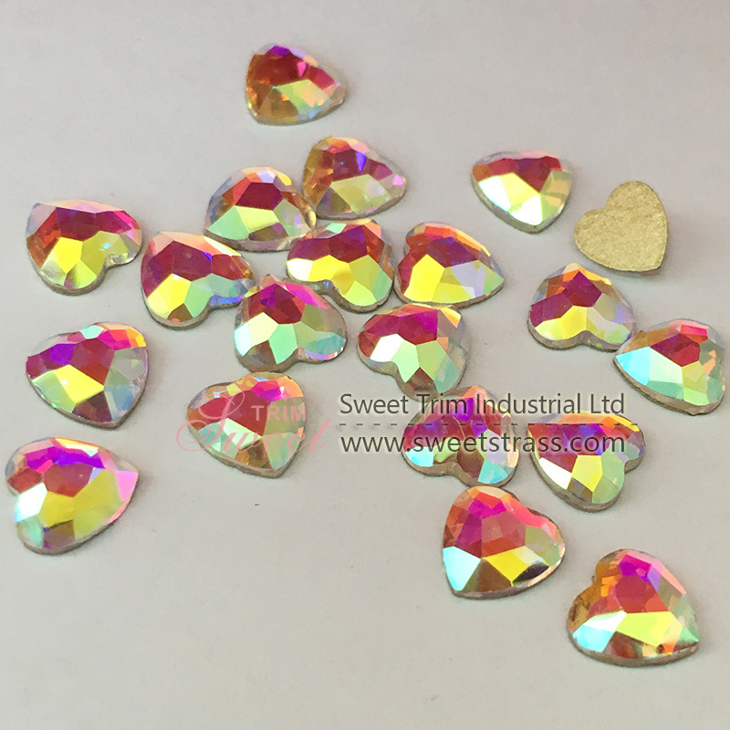 Crystal AB assorted shapes flat back non hot fix glue on rhinestone for nail art decoration